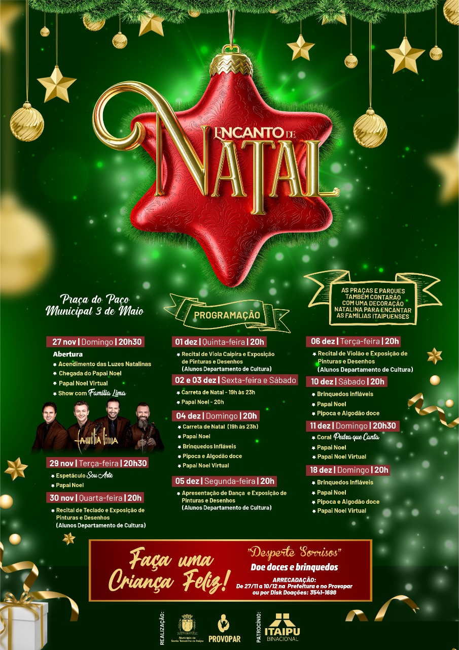Venha viver o Encanto de Natal de Santa Terezinha de Itaipu Venha viver o Encanto de Natal de Santa Terezinha de Itaipu